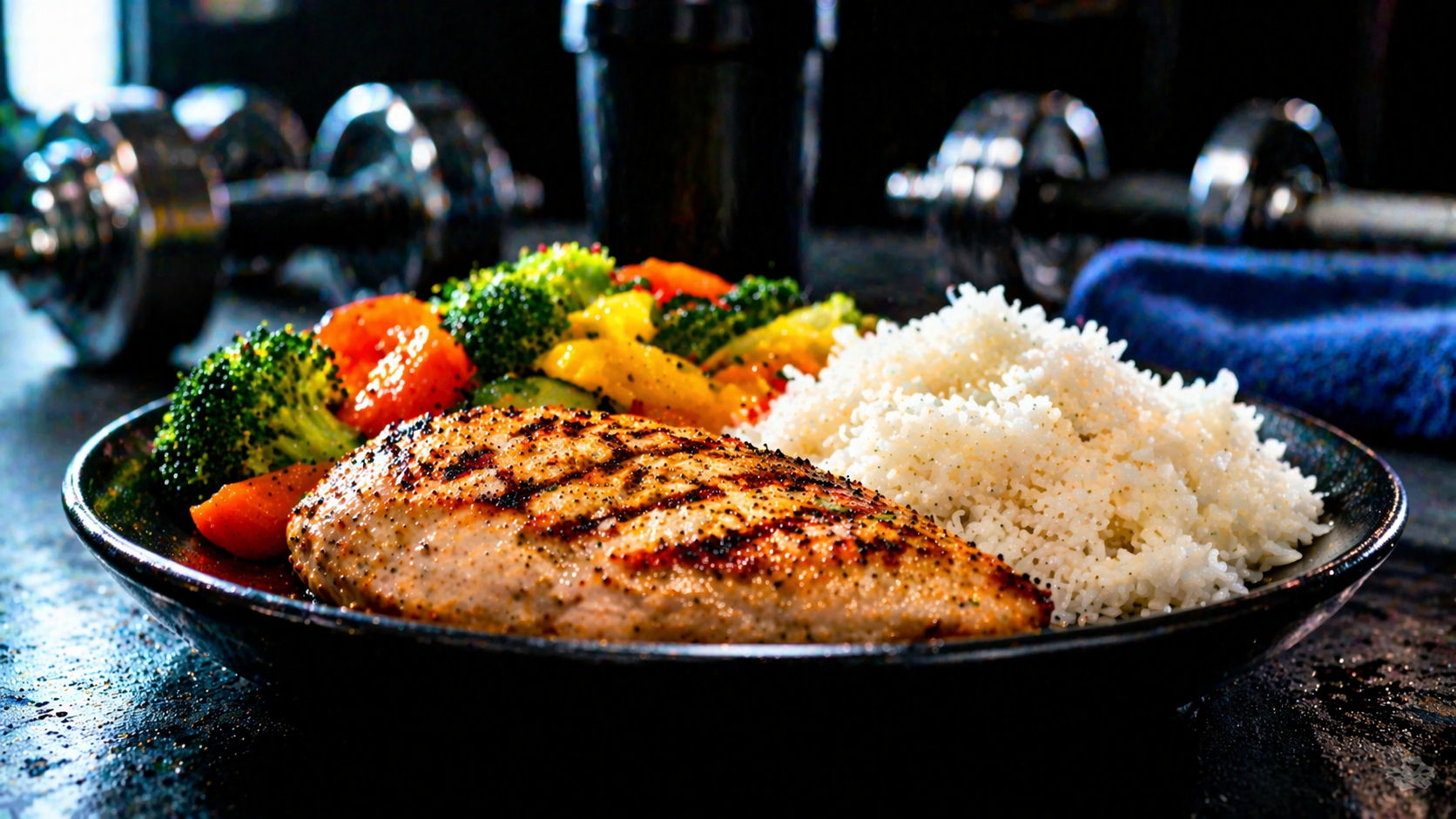 posiłek po treningu kurczak ryż warzywa dieta fitness